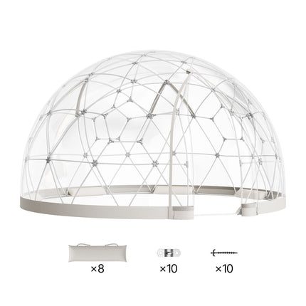 Garden Dome Tent, 3.6 x 2.2 m Outdoor Clear Bubble Tent for 4-7 Person, Weatherproof Geodesic Dome Greenhouse with Window, PVC Igloo Tents for Backyard Patios Camping Party Wedding
