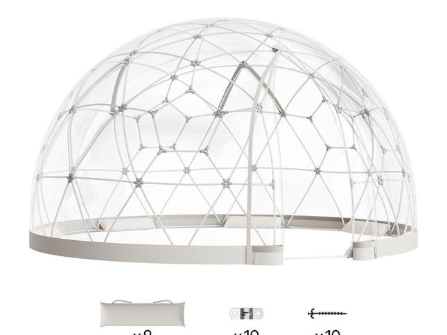 Clear PVC Garden Dome Tent with Window – 3.6 x 2.2m, 4–7 Person
