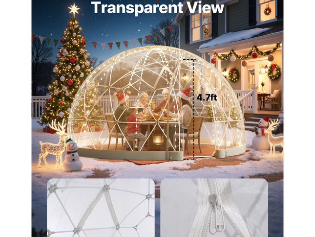 Clear PVC Garden Dome Tent with Window – 2.9 x 1.75m, 2–4 Person