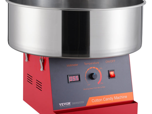 VEVOR Electric Cotton Candy Machine, 1000W Candy Floss Maker, Commercial Cotton Candy Machine with Stainless Steel Bowl, and Sugar Scoop, Perfect for Home Kids Birthday, Family Party (Red)