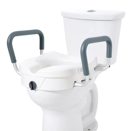 Raised Toilet Seat with Twist Lock ‚Äì 5in Rise, 19.1‚Äì21.7in Adjustable Width, 350lbs Capacity