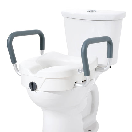 Raised Toilet Seat with Twist Lock ‚Äì 5in Rise, 19.1‚Äì21.7in Adjustable Width, 350lbs Capacity