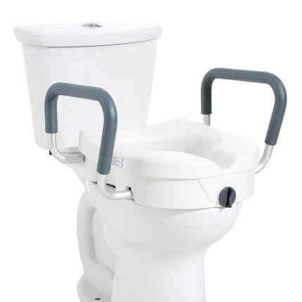 Raised Toilet Seat with Twist Lock ‚Äì 5in Rise, 19.1‚Äì21.7in Adjustable Width, 350lbs Capacity