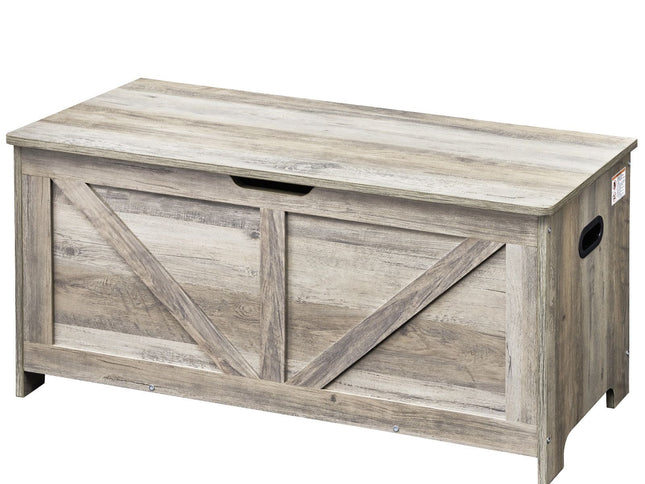 Kids Toy Storage Bench Wooden Toy Box Chest 38.98 x 15.55 x 18.9 in Gray