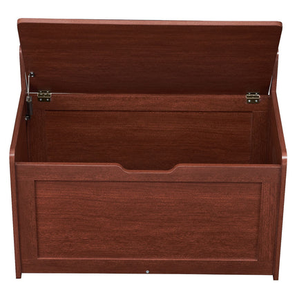Kids Toy Storage Bench Wooden Toy Box Chest 32.68 x 17.91 x 24.02" Cherry