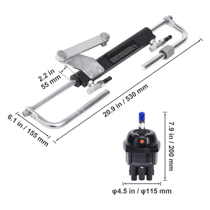 Hydraulic Steering Kit 90HP Hydraulic Outboard Steering Kit with Helm Pump Cylinder Marine Steering System Kit