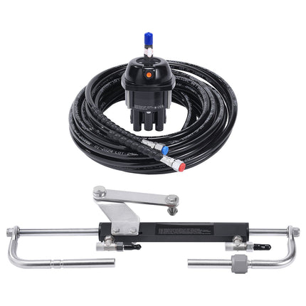 Hydraulic Steering Kit 90HP Hydraulic Outboard Steering Kit with Helm Pump Cylinder Marine Steering System Kit