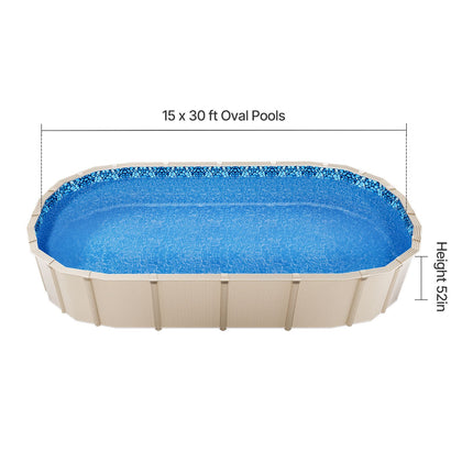 Oval Pool Liner 15x30ft Unibead Style Pool Liner 52in Wall Height