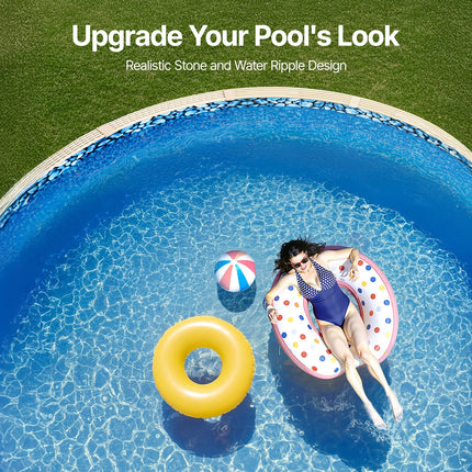 27-ft Round Above Ground Pool Liner, Unibead Pool Liners, Standard Gauge, 52inch Wall Height, Designed for Steel Sided Above-Ground Swimming Pools