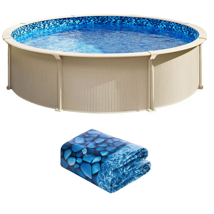 30-ft Round Above Ground Pool Liner, Overlap Pool Liners, Standard Gauge Vinyl, 48-to-54inch Wall Height, Designed for Steel Sided Above-Ground Swimming Pools