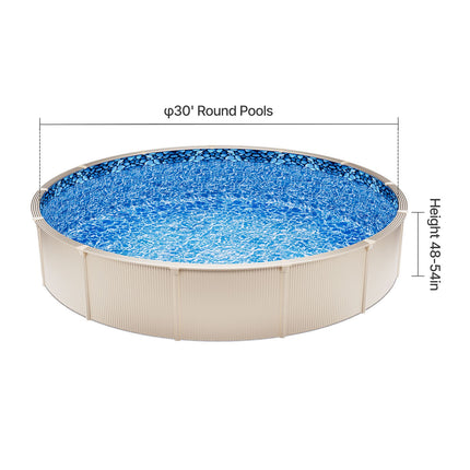 30-ft Round Above Ground Pool Liner, Overlap Pool Liners, Standard Gauge Vinyl, 48-to-54inch Wall Height, Designed for Steel Sided Above-Ground Swimming Pools