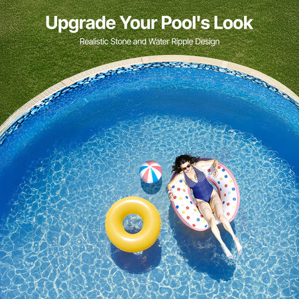 Pool Liner, 30ft Round Pool Liner, Uinbead Style, Durable Vinyl Pool Liner, Standard Gauge, 52in Wall Height, Pool Liner Replacement for Steel Sided Above-Ground Swimming Pools