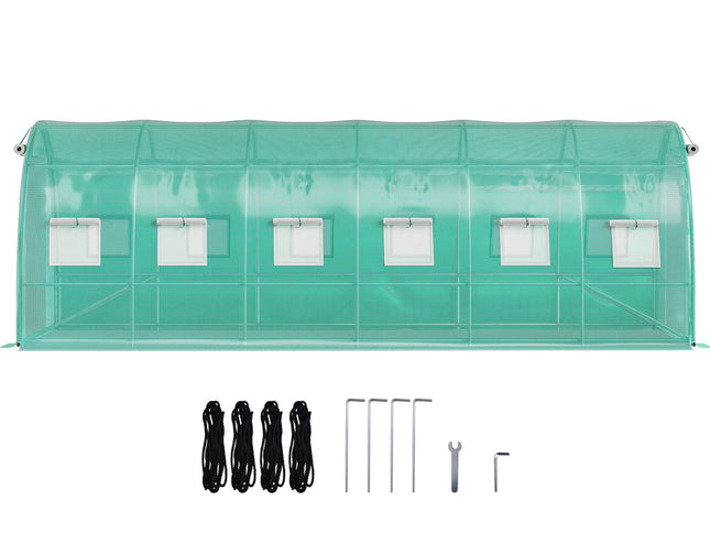 Walk-in Tunnel Greenhouse Galvanized Frame Waterproof Cover 20x10x7 ft
