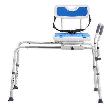 Sliding Tub Transfer Bench with 360¬∞ Swivel Seat, Armrest & Safety Belt ‚Äì Adjustable Height, 400lbs Capacity
