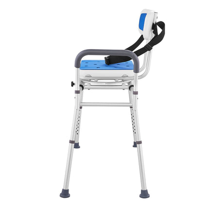Sliding Tub Transfer Bench with 360¬∞ Swivel Seat, Armrest & Safety Belt ‚Äì Adjustable Height, 400lbs Capacity