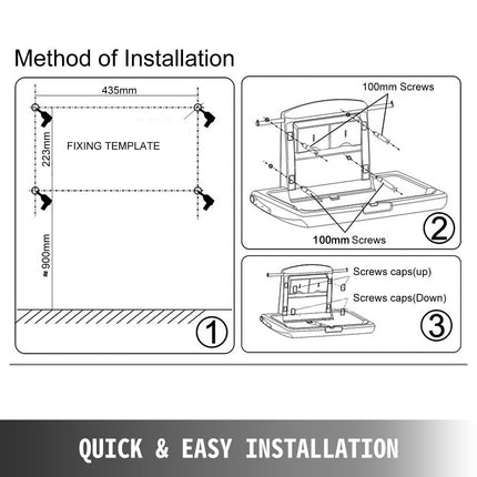 Horizontal Baby Changing Table Wall-mounted Baby Diaper Changing Station Vertical Fold Down Baby Changing Table