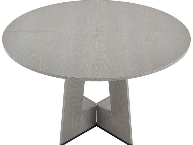 Round Wooden Dining Table ‚Äì 47in, Seats 4‚Äì6, Grey (Table Only)