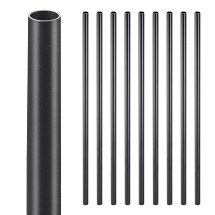 VEVOR Staircase Balusters 101 Pack, 660 mm Aluminum Stair Balusters, 19 mm Water-Proof Round Metal Spindle Railing, Hollow Deck Railing with Rail Caps & Screws for Stairs, Porch, Patio, Matte Black
