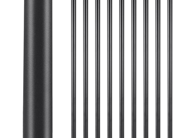 VEVOR Staircase Balusters 101 Pack, 660 mm Aluminum Stair Balusters, 19 mm Water-Proof Round Metal Spindle Railing, Hollow Deck Railing with Rail Caps & Screws for Stairs, Porch, Patio, Matte Black