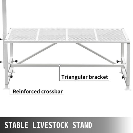 Livestock Stand 51x23 inches, Trimming Stand with Straight Head Piece, Goat Trimming Stand Metal Frame Sheep Shearing Stand Livestock Trimming Stands