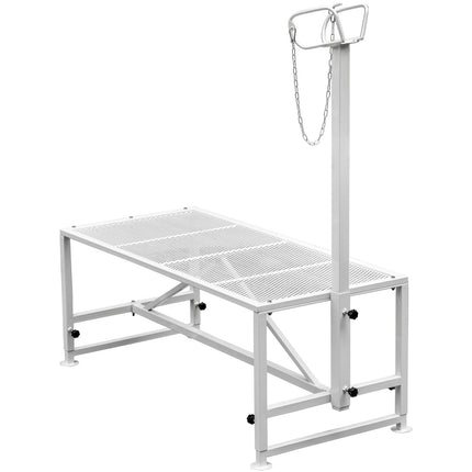 Livestock Stand 51x23 inches, Trimming Stand with Straight Head Piece, Goat Trimming Stand Metal Frame Sheep Shearing Stand Livestock Trimming Stands