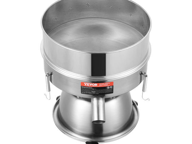 Automatic Electric Vibrating Sieve, Stainless Steel Sifter Shaker Machine with 10+60 Mesh, 45W Automatic Powder Sifter Machine Countertop, Electric Sieve Shaker for Flour Powers, Mungbean, Rice