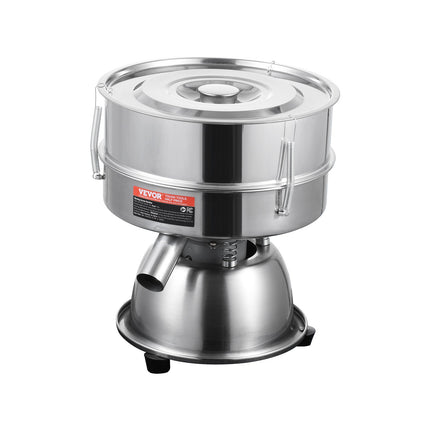 Automatic Electric Vibrating Sieve, Stainless Steel Sifter Shaker Machine with 10+60 Mesh, 45W Automatic Powder Sifter Machine Countertop, Electric Sieve Shaker for Flour Powers, Mungbean, Rice