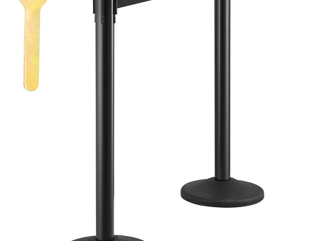 Crowd Control Stanchions, 6-Pack Crowd Control Barriers with 3PCS 6.5FT Black Retractable Belts, Plastic Stanchion Queue Post, Belt Barriers Line Divider Stanchion Set for Airport, Exhibition