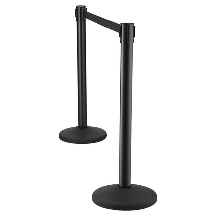 Crowd Control Stanchions, 6-Pack Crowd Control Barriers with 3PCS 6.5FT Black Retractable Belts, Plastic Stanchion Queue Post, Belt Barriers Line Divider Stanchion Set for Airport, Exhibition