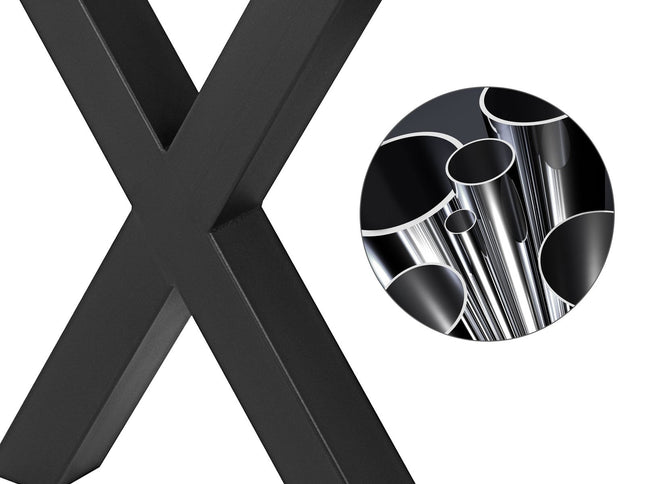 Metal Table Legs 28.4 x 29.9 Inch Black Table Legs Premium steel table legs with X-frame style Steel Bench Legs Country Style Table Legs Furniture Leg Perfect for Coffee Store Home Office Bar