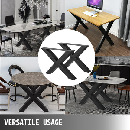 Metal Table Legs 28.4 x 29.9 Inch Black Table Legs Premium steel table legs with X-frame style Steel Bench Legs Country Style Table Legs Furniture Leg Perfect for Coffee Store Home Office Bar