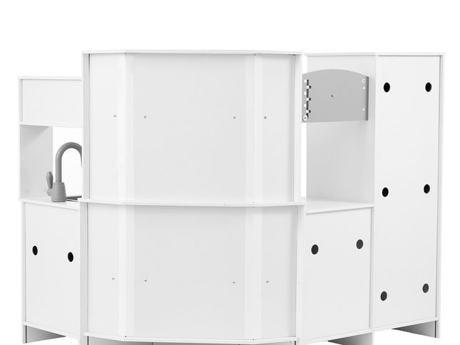 Kitchen Playset Kids Pretend Cooking Play Toy 24 Piece Accessories White