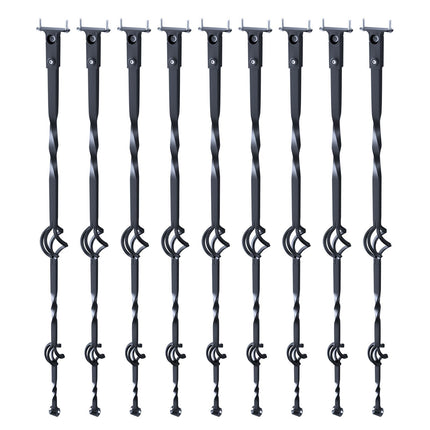 Staircase Metal Balusters, 44'' x 1/2" Galvanized Steel Decorative Banister Spindles, 10 Pack Deck Baluster with Hollow Double Baskets, Spiral Stair Railing with Shoes & Screws