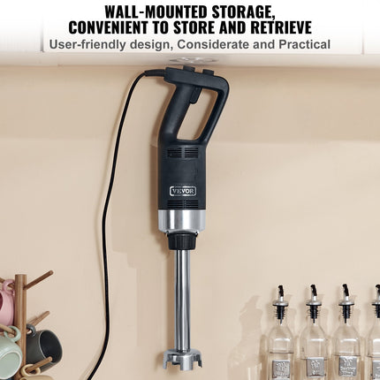 Commercial Immersion Blender, 500 Watt Heavy Duty Hand Mixer, Variable Speed Kitchen Stick Mixer with 304 Stainless Steel Blade, Multi-Purpose Portable Mixer for Soup, Smoothie, Puree, Baby Food
