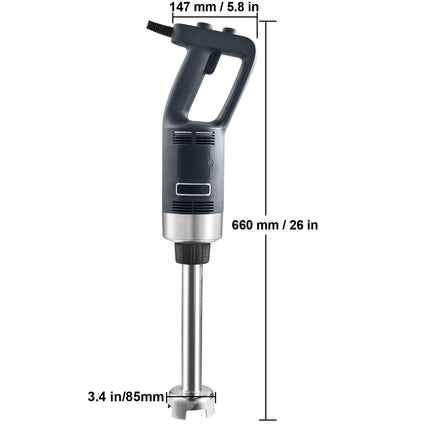 Commercial Variable-Speed Immersion Blender with 304 Stainless Steel Blade ‚Äì 750W, 12in