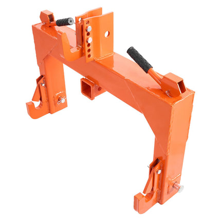 3-Point Quick Hitch with 2 in Receiver, 3000 Lbs Lift Capacity, 3-Pt Hitch with 5 Level Adjustable Bolt, Adaptation to Category 1 & 2 Tractor, Heavy Duty 3 Point Attachments, Orange