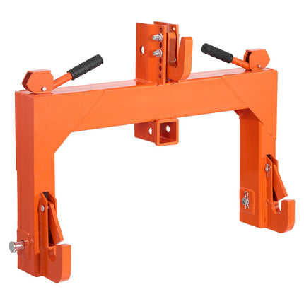3-Point Quick Hitch with 2 in Receiver, 3000 Lbs Lift Capacity, 3-Pt Hitch with 5 Level Adjustable Bolt, Adaptation to Category 1 & 2 Tractor, Heavy Duty 3 Point Attachments, Orange