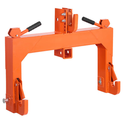 3-Point Quick Hitch with 2 in Receiver, 3000 Lbs Lift Capacity, 3-Pt Hitch with 5 Level Adjustable Bolt, Adaptation to Category 1 & 2 Tractor, Heavy Duty 3 Point Attachments, Orange