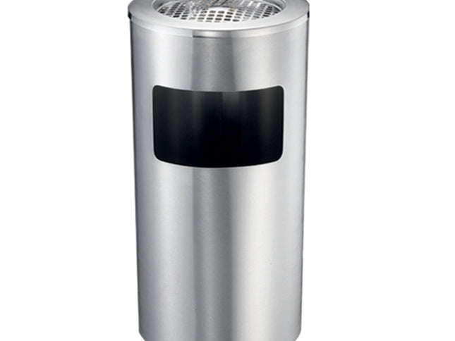 Stainless Steel Lobby Bin With Ashtray 10L