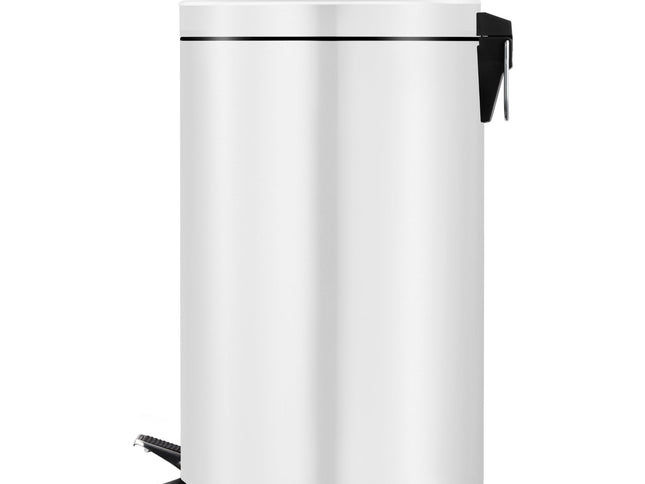5L Round Stainless Steel Pedal Bin - White