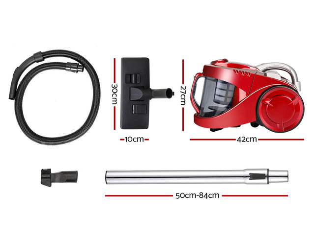 Devanti 2200W Bagless Vacuum Cleaner Red