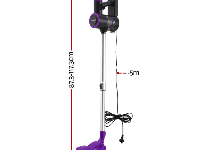 Devanti 3-in-1 Corded Stick Vacuum Cleaner, 16000Pa Strong Suction, Purple