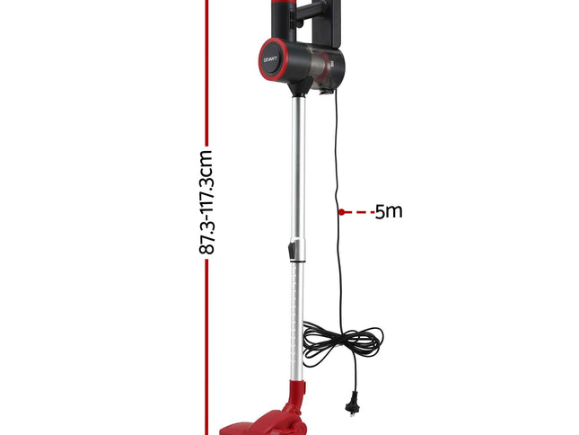 Devanti 3-in-1 Corded Stick Vacuum Cleaner, 16000Pa Strong Suction, Red