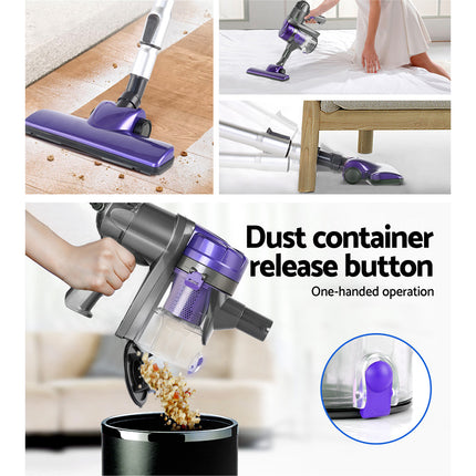 Devanti Stick Vacuum Cleaner Handheld Corded 450W Purple