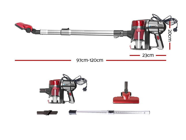 Devanti Stick Vacuum Cleaner Handheld Corded 450W Red