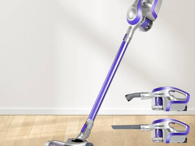 Devanti Stick Vacuum Cleaner Bagless Cordless 150W Purple