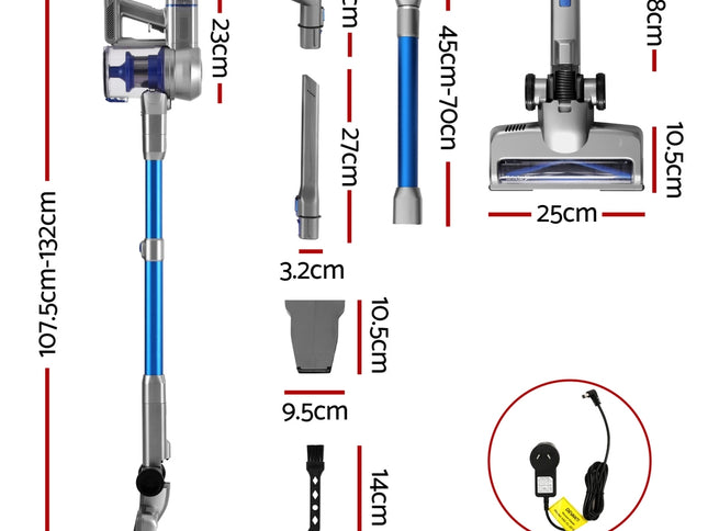 Devanti 300W Stick Vacuum Cleaner Cordless Self-Standing