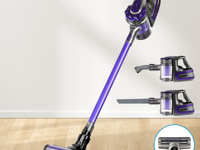 Devanti Stick Vacuum Cleaner Cordless Roller Brush 150W Purple