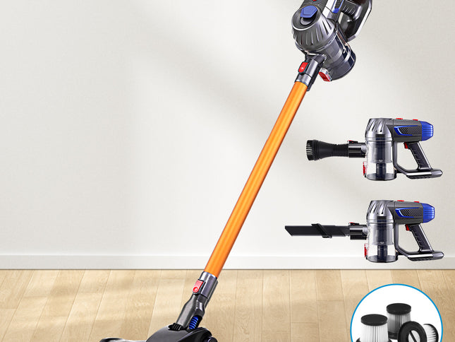 Devanti Stick Vacuum Cleaner Cordless HEPA Filter Gold 150W