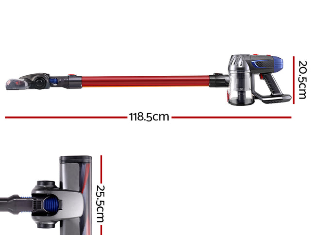 Devanti Stick Vacuum Cleaner HEPA Filter Red 150W